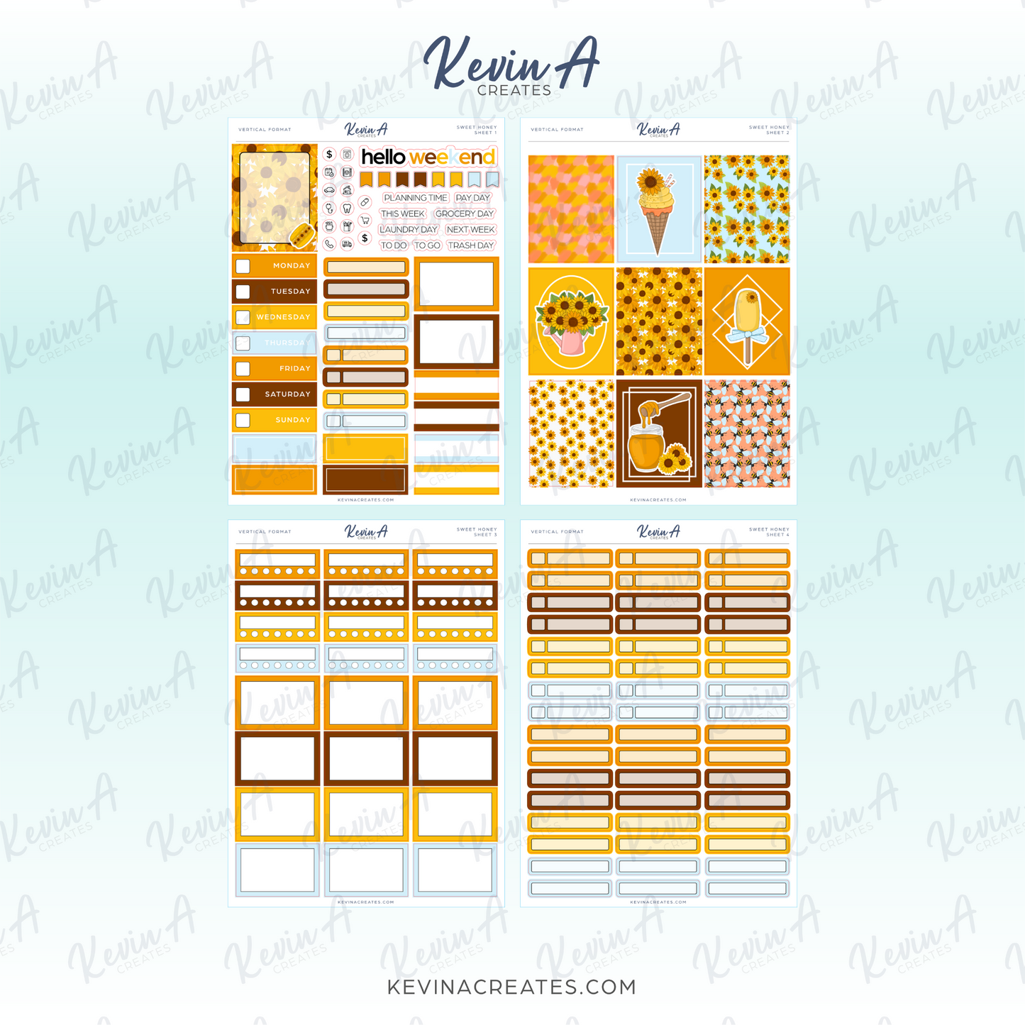 Sweet Honey Weekly Kit || Vertical Format