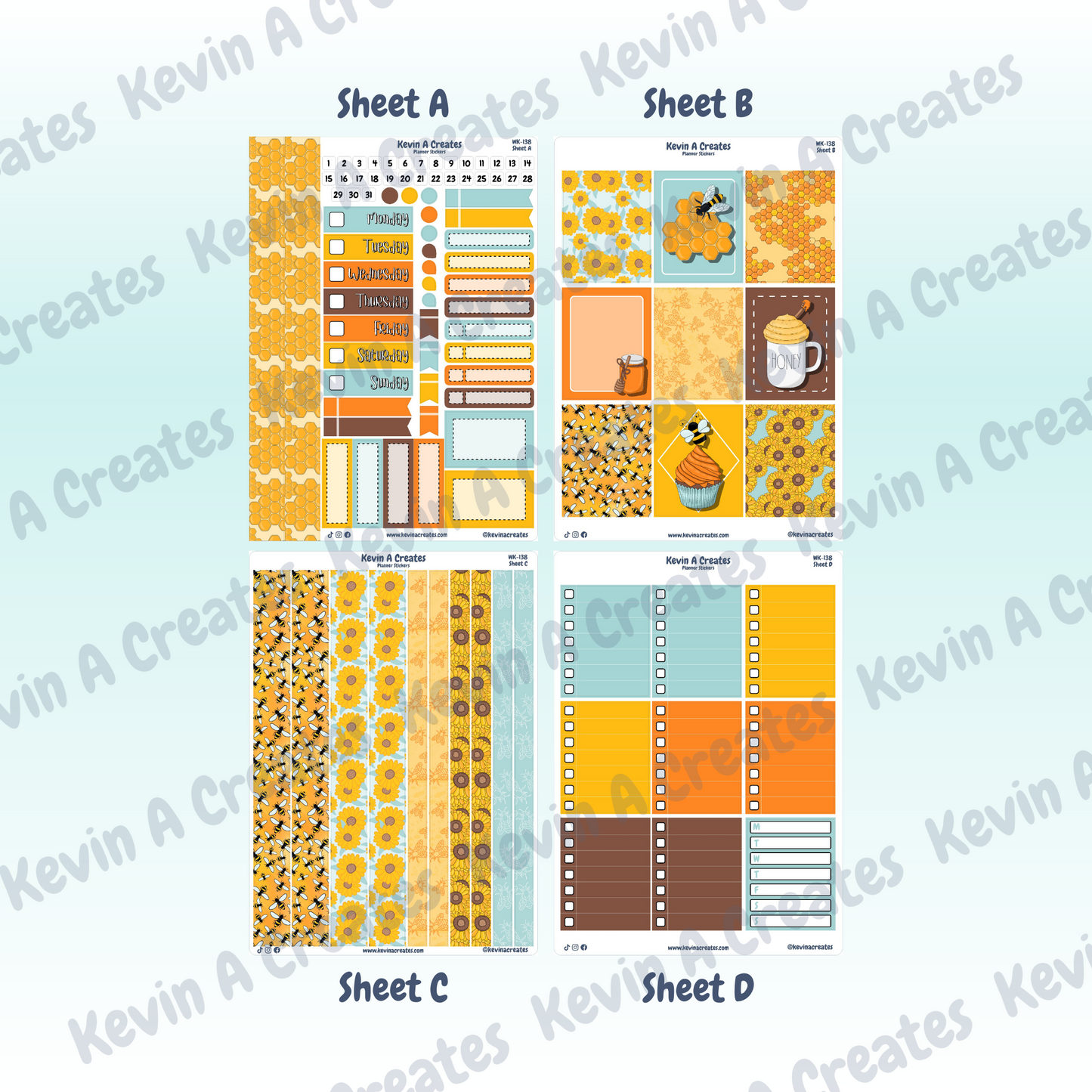 WK-138, Weekly Planner Stickers, Vertical Layout