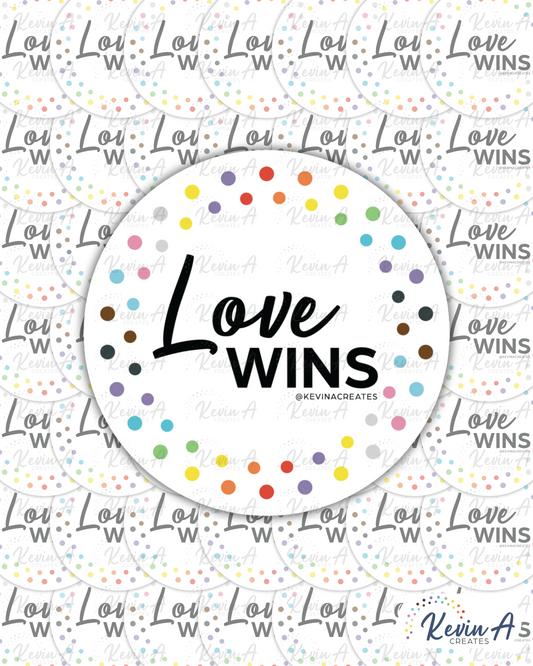 LOVE WINS Die Cut Stickers