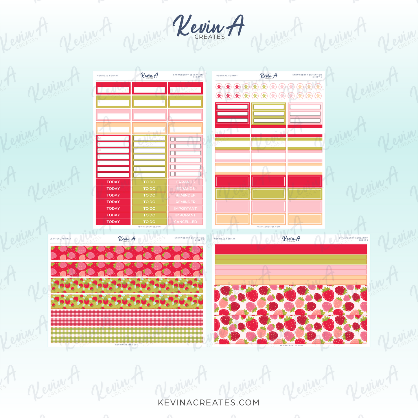 Strawberry Sensation Weekly Kit || Vertical Format