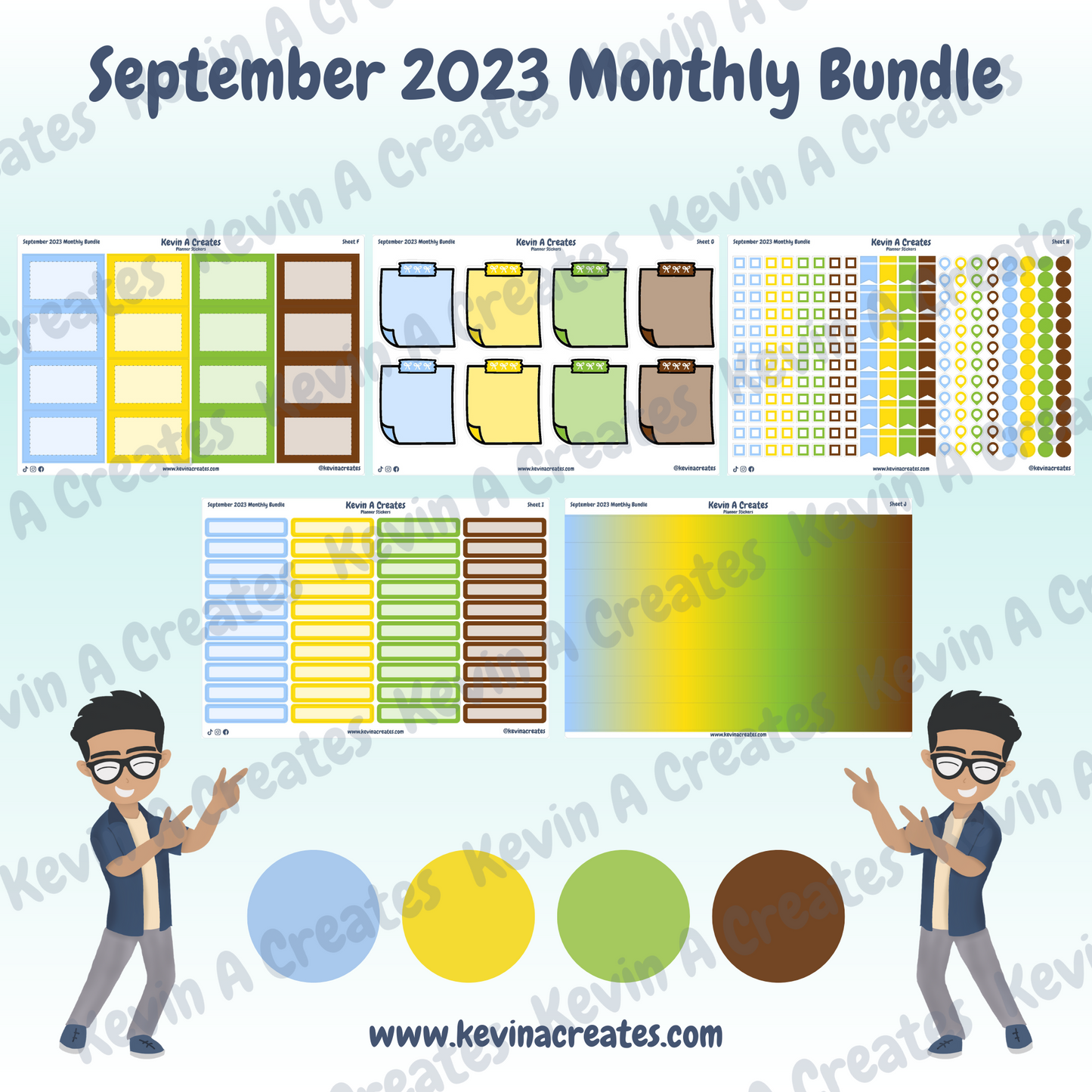 September 2023 Monthly Bundle Kit, Planner Stickers, Functional Planner Stickers
