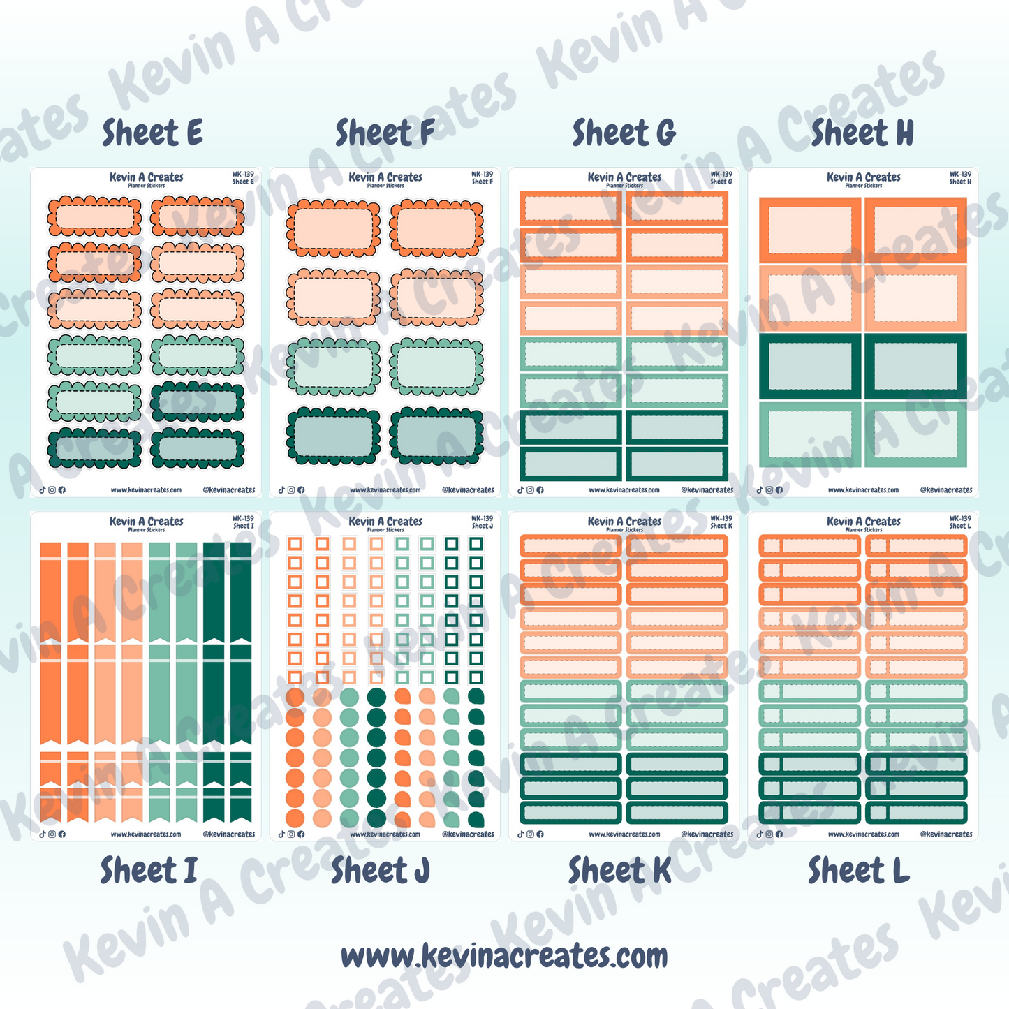 WK-139, Weekly Planner Stickers, Vertical Layout
