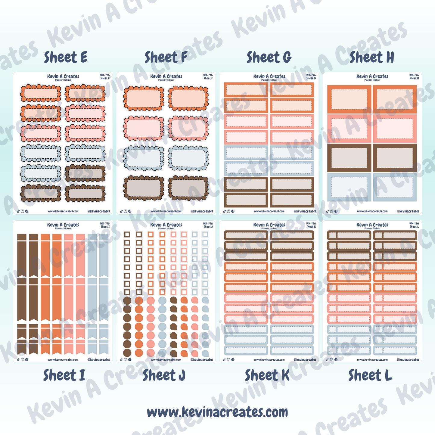 WK-142, Weekly Planner Stickers, Vertical Layout