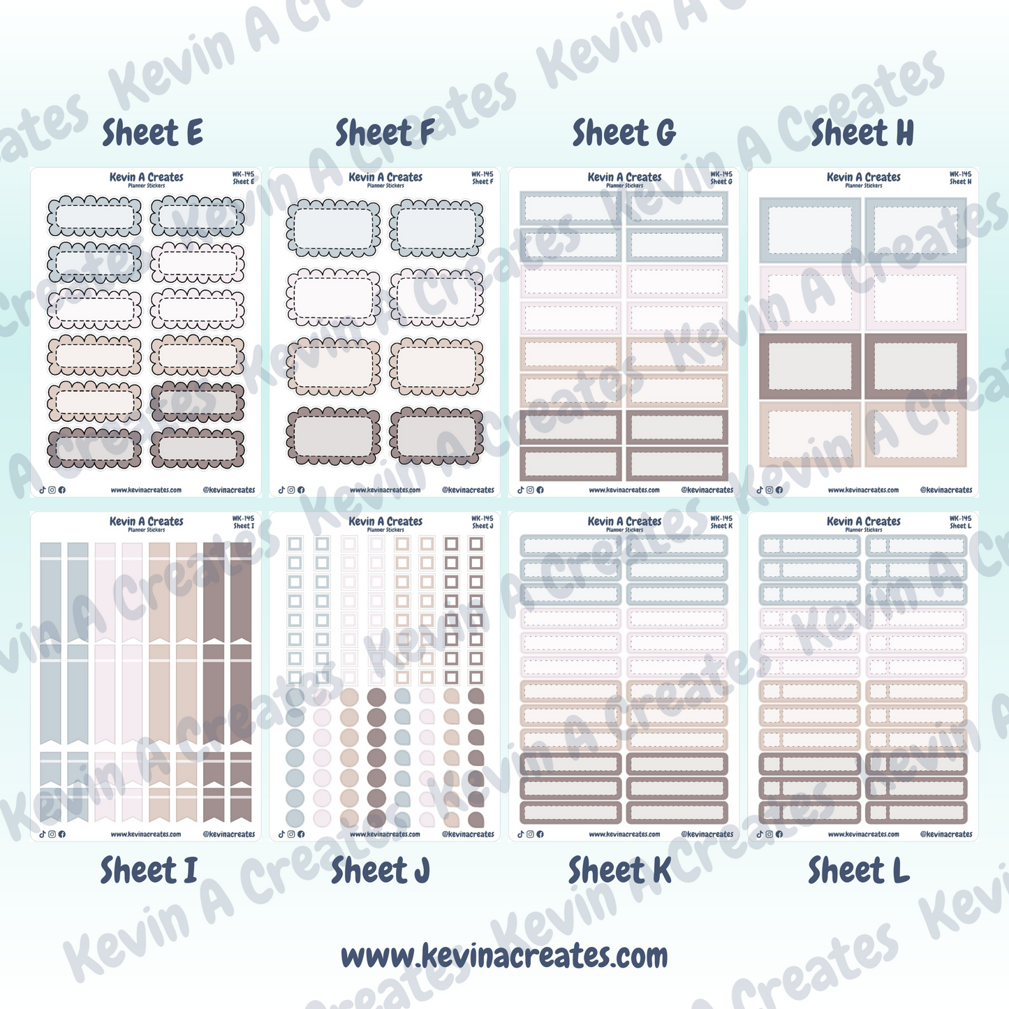 WK-141, Weekly Planner Stickers, Vertical Layout