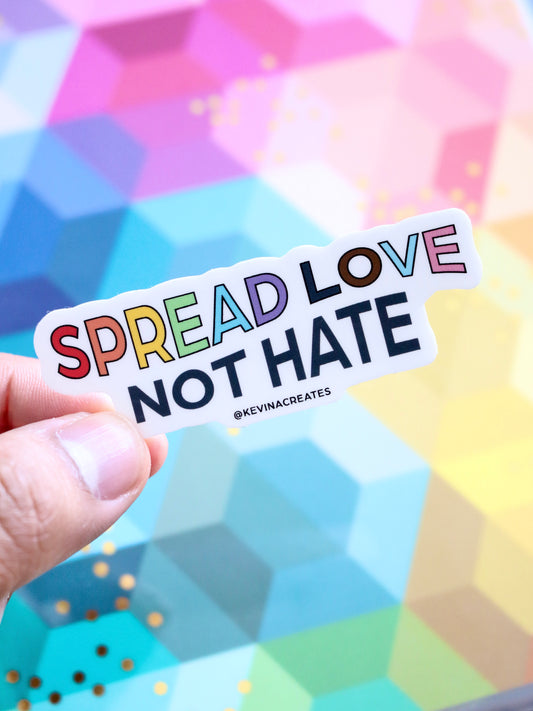 DC-120, SPREAD LOVE NOT HATE Die Cut Stickers
