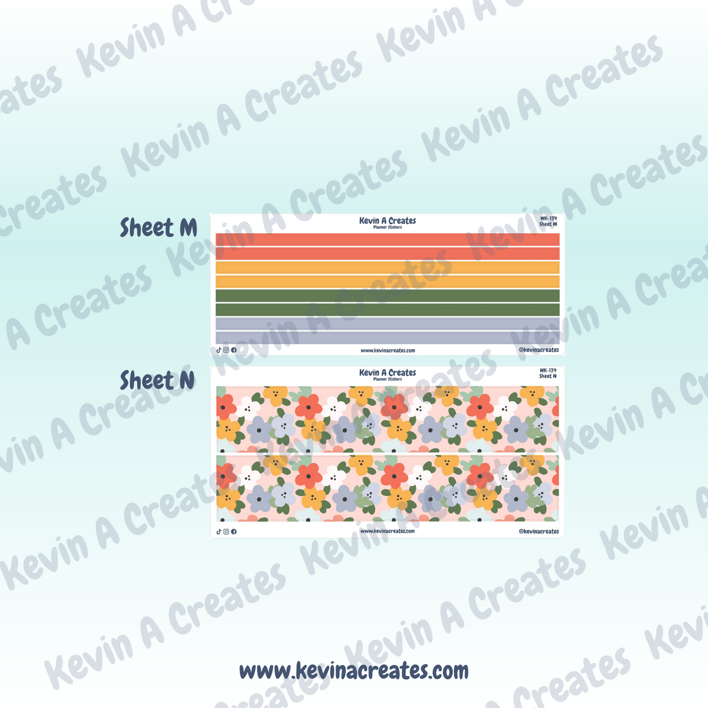 WK-134, Weekly Planner Stickers, Vertical Layout