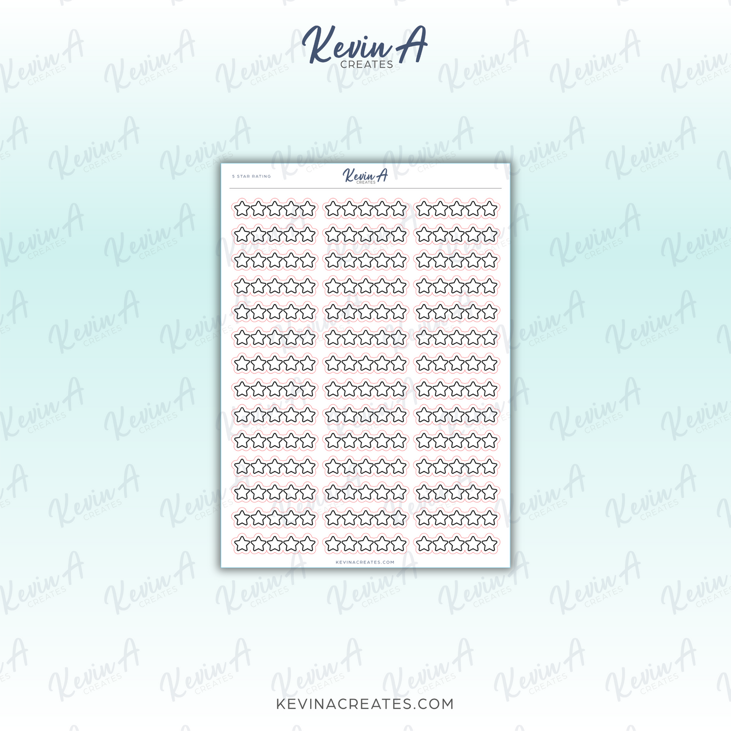 5 STAR RATING Functional Planner Sticker