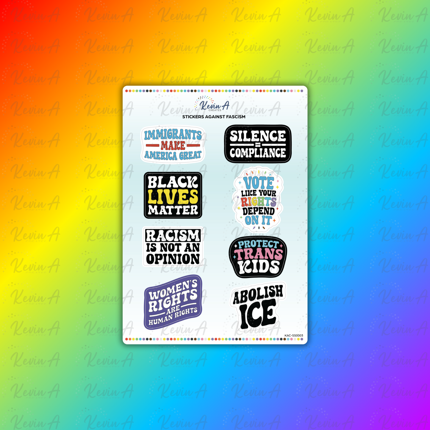 Stickers Against Fascism Sticker Sheet