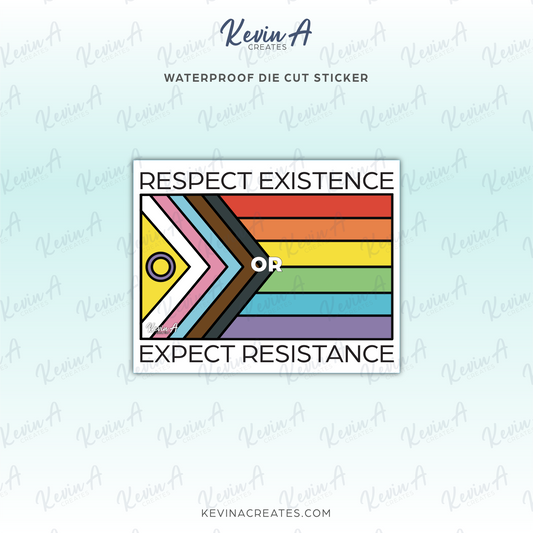 DC-114, RESPECT EXISTENCE Die Cut Stickers