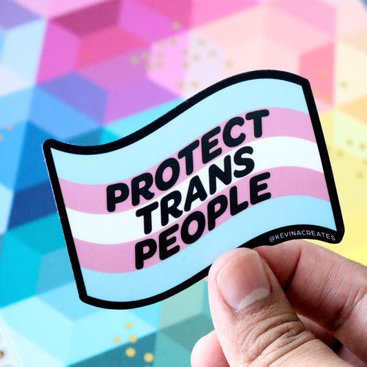 "Protect Trans People" Die Cut Sticker