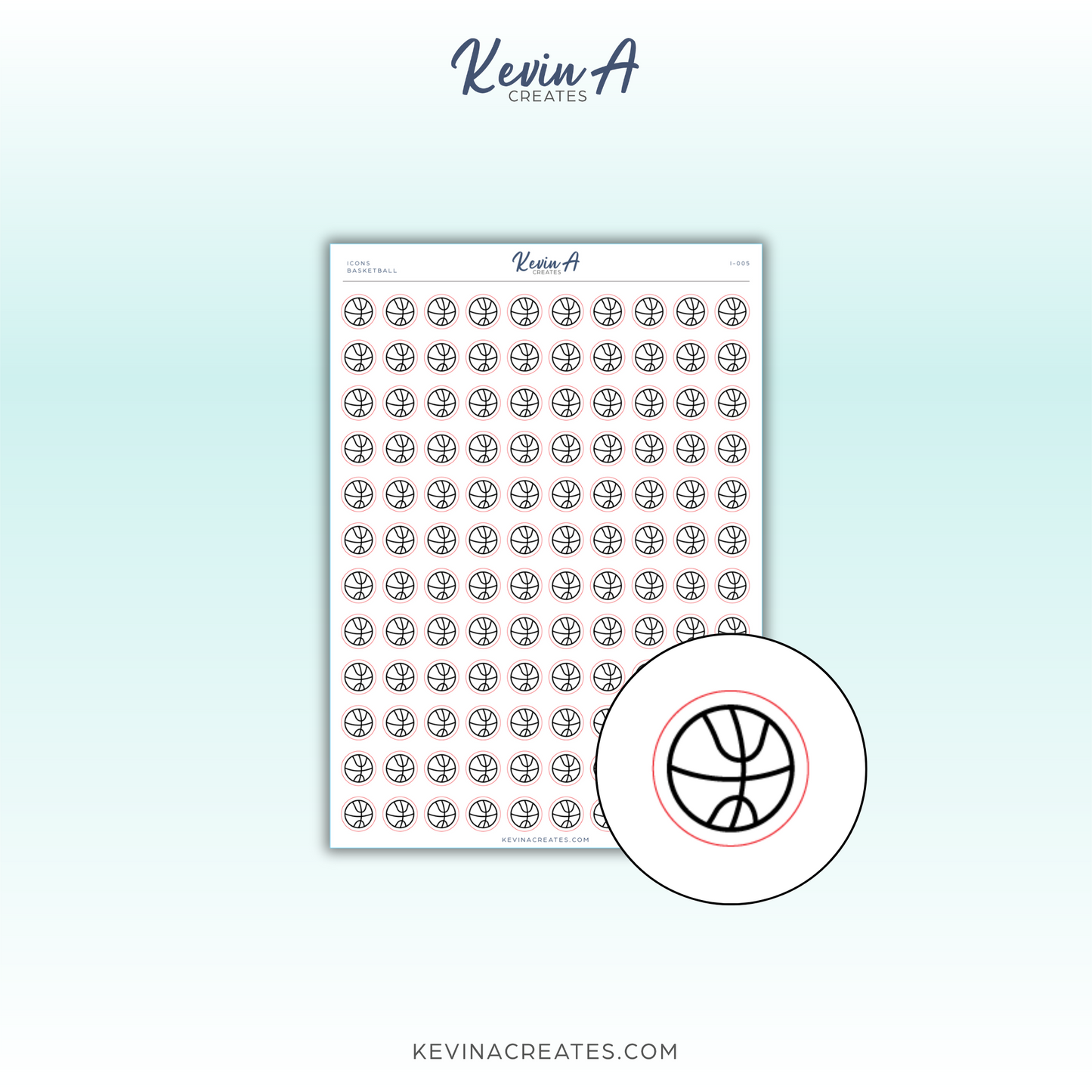 Icons - Basketball Icon Planner Stickers