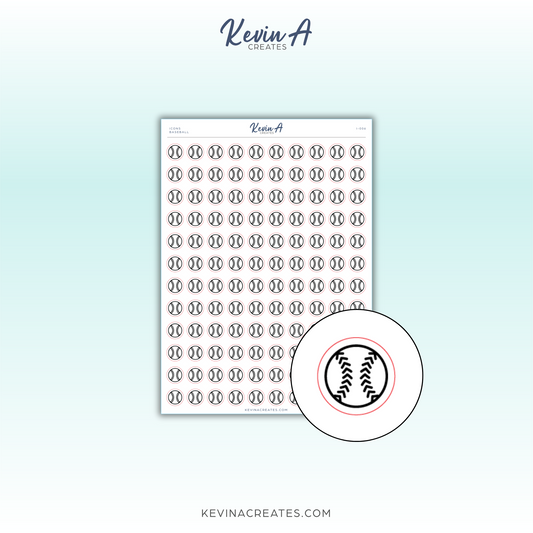 Icons - Baseball Icon Planner Stickers