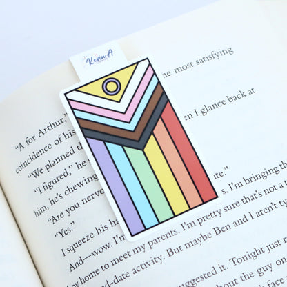 Progressive Pride Flag Magnetic Bookmark