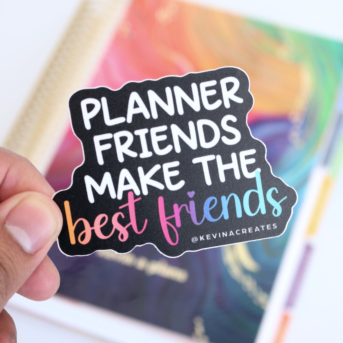 DC-128, PLANNER FRIENDS MAKE THE BEST FRIENDS Die Cut Sticker