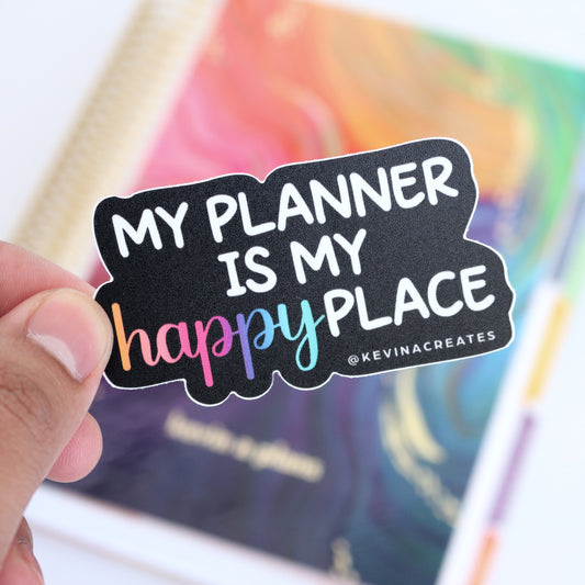 DC-126, MY PLANNER IS MY HAPPY PLACE Die Cut Sticker