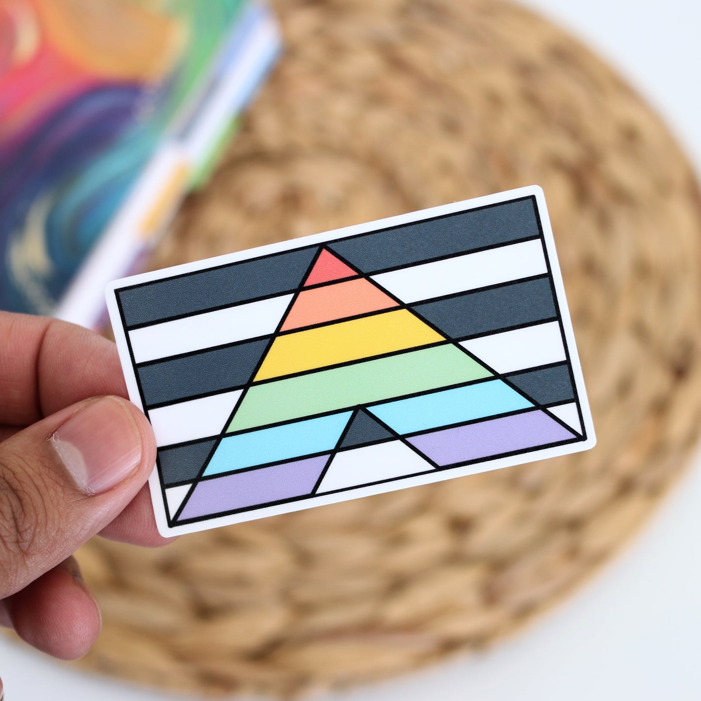 DC-100, ALLY PRIDE FLAG Doodle Pride Die Cut Stickers