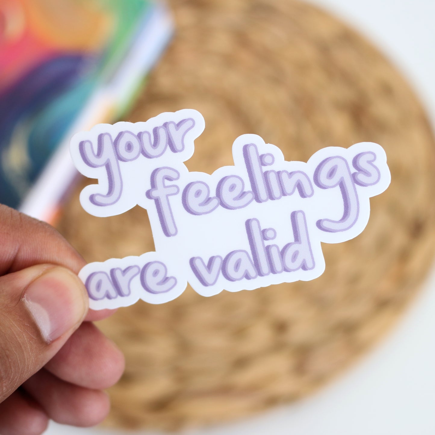 DC-102, YOUR FEELINGS ARE VALID Doodle Mental Health Die Cut Stickers