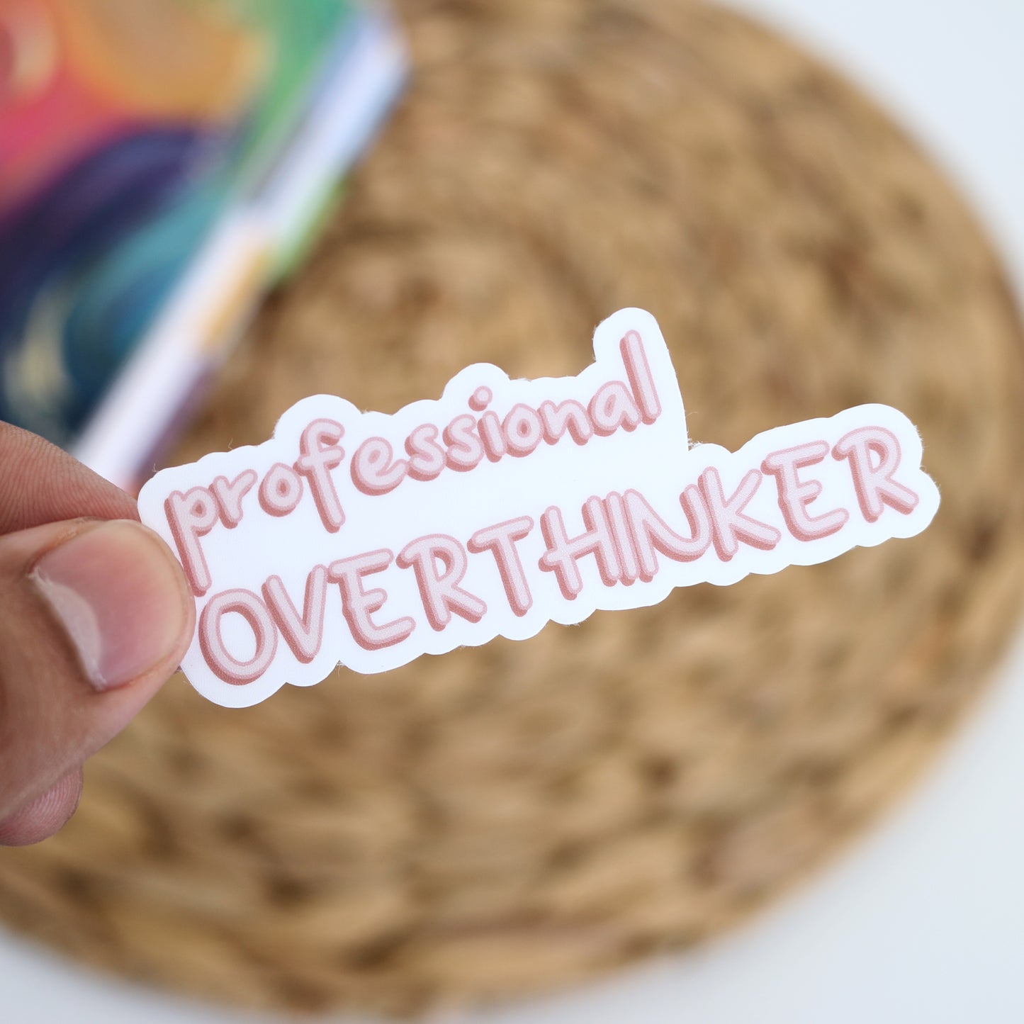 DC-106, PROFESSIONAL OVERTHINKER Doodle Mental Health Die Cut Stickers