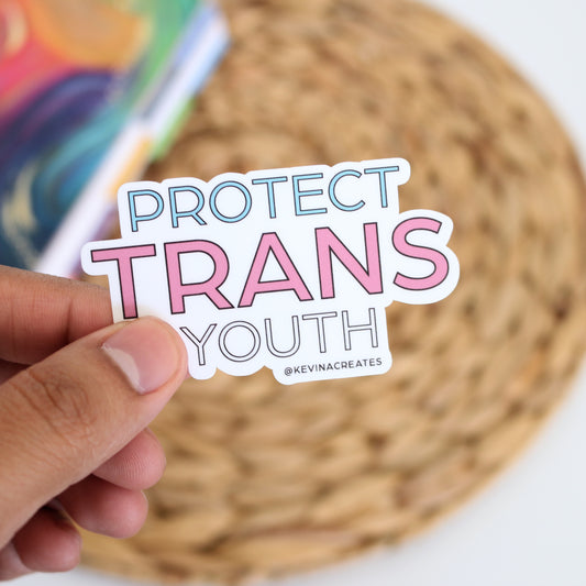 DC-142, PROTECT TRANS YOUTH Die Cut Sticker