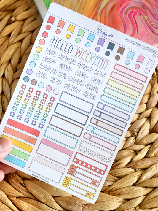"Pride is Everyday" Vertical Weekly Planner Sticker Kit