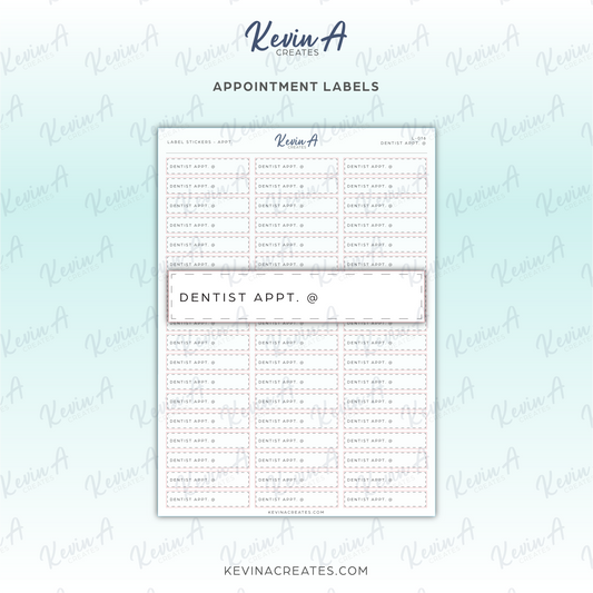 L-016 - Appointment Label Sticker - DENTIST APPOINTMENT