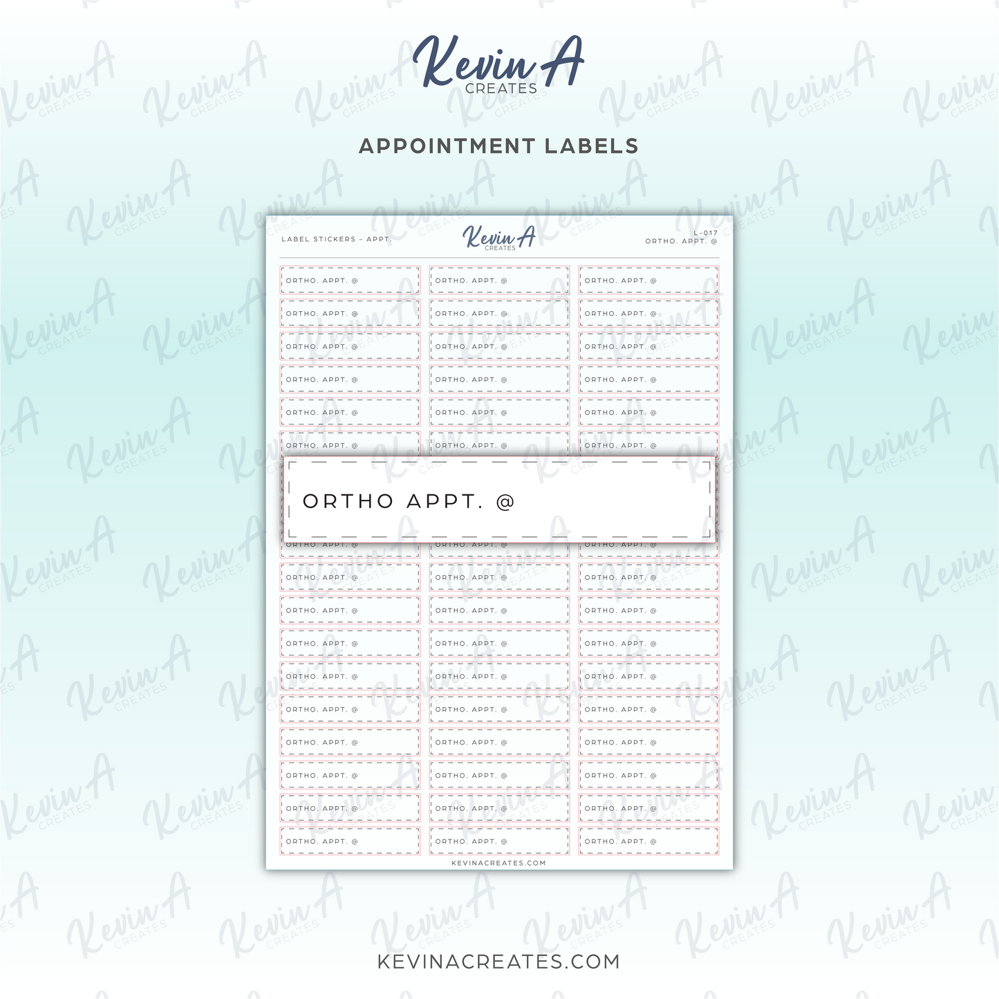 L-017 - Appointment Label Sticker - ORTHODONTIST APPOINTMENT