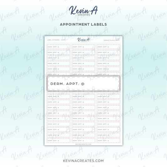 L-021 - Appointment Label Sticker - DERMATOLOGIST APPOINTMENT