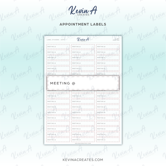 L-024 - Appointment Label Sticker - MEETING APPOINTMENT