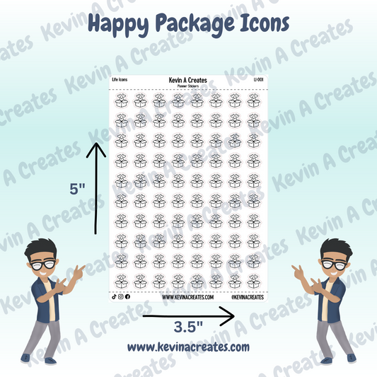 LI-001, Happy Package Doodle Icons, Minimal Icons