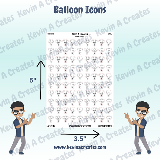 LI-002, Balloon Doodle Icons, Minimal Icons