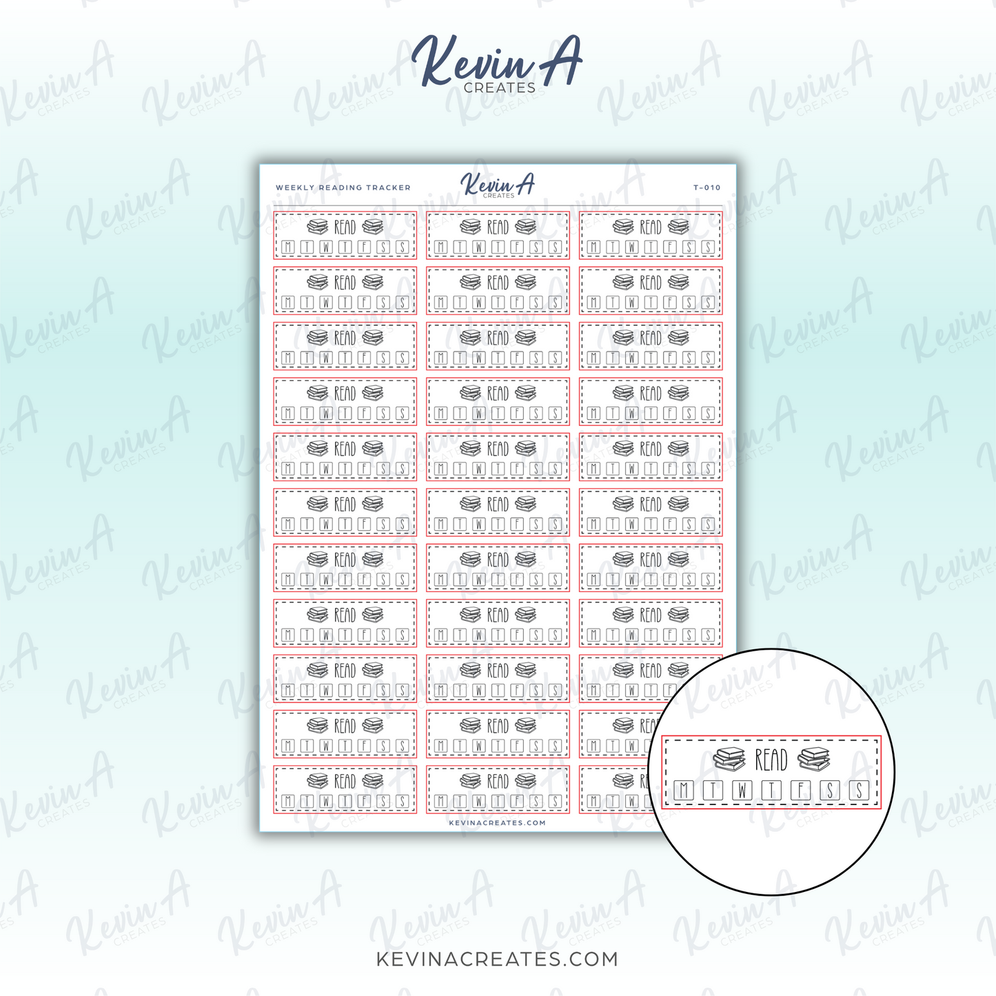 T-010 Weekly Read Tracker Planner Stickers