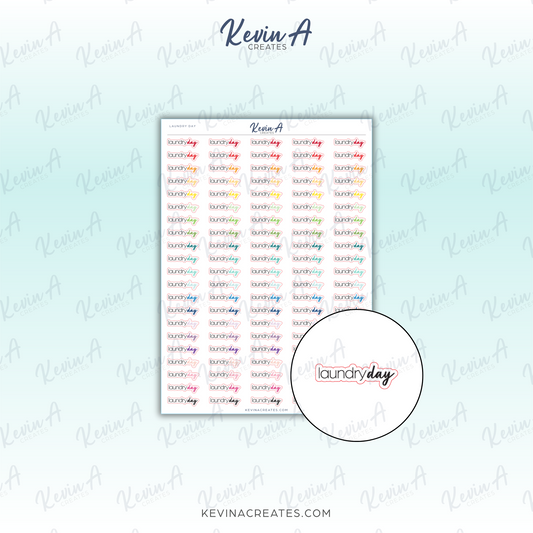 LAUNDRY DAY - Script/Font Planner Stickers