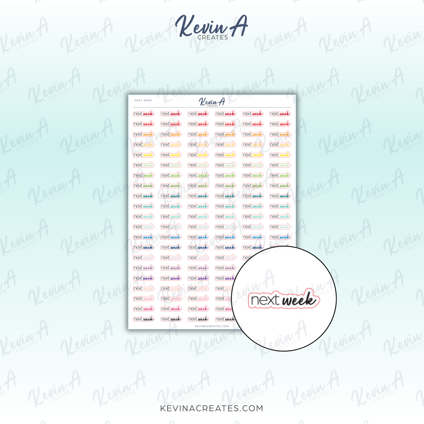 NEXT WEEK - Script/Font Planner Stickers