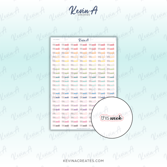 THIS WEEK - Script/Font Planner Stickers