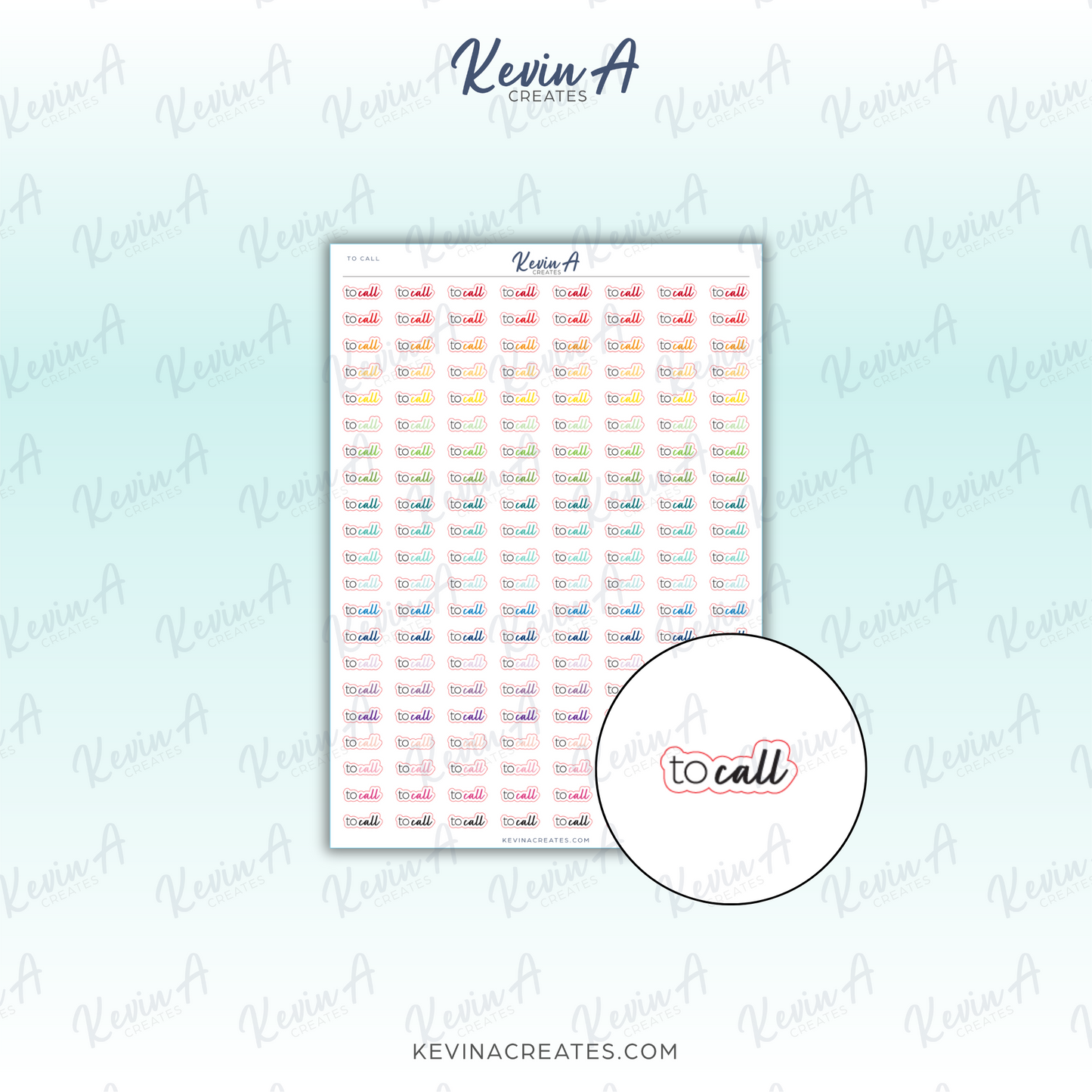 TO CALL - Script/Font Planner Stickers