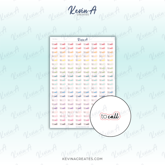 TO CALL - Script/Font Planner Stickers