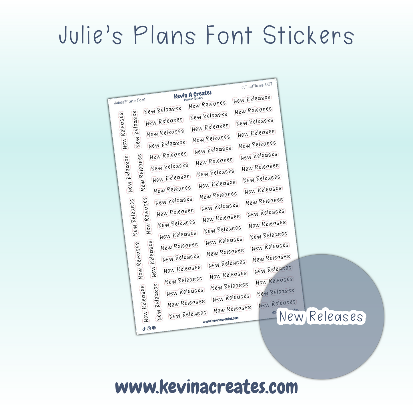 JuliesPlans-007, NEW RELEASES, JuliesPlans Font, Script Planner Stickers