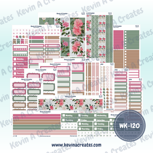 WK-120, Weekly Planner Stickers, Vertical Layout
