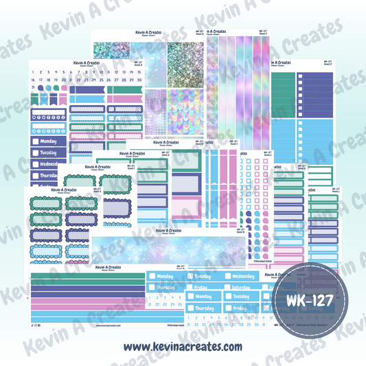 WK-127, Weekly Planner Stickers, Vertical Layout