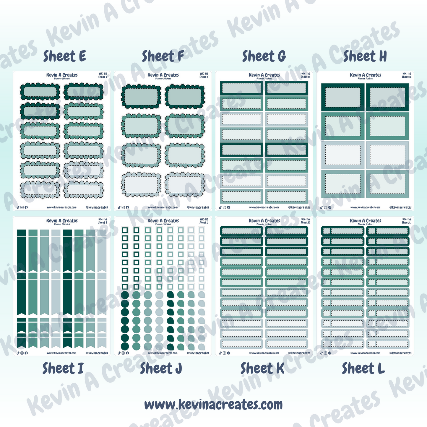 WK-116, Weekly Planner Stickers, Vertical Layout