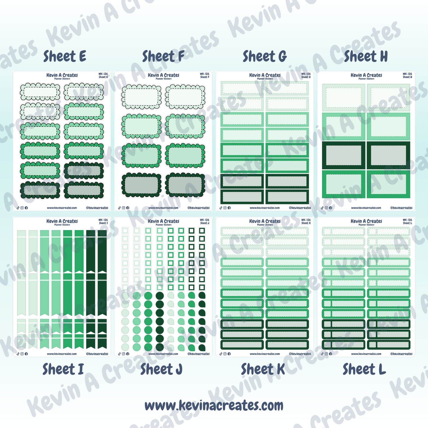 WK-126, Weekly Planner Stickers, Vertical Layout