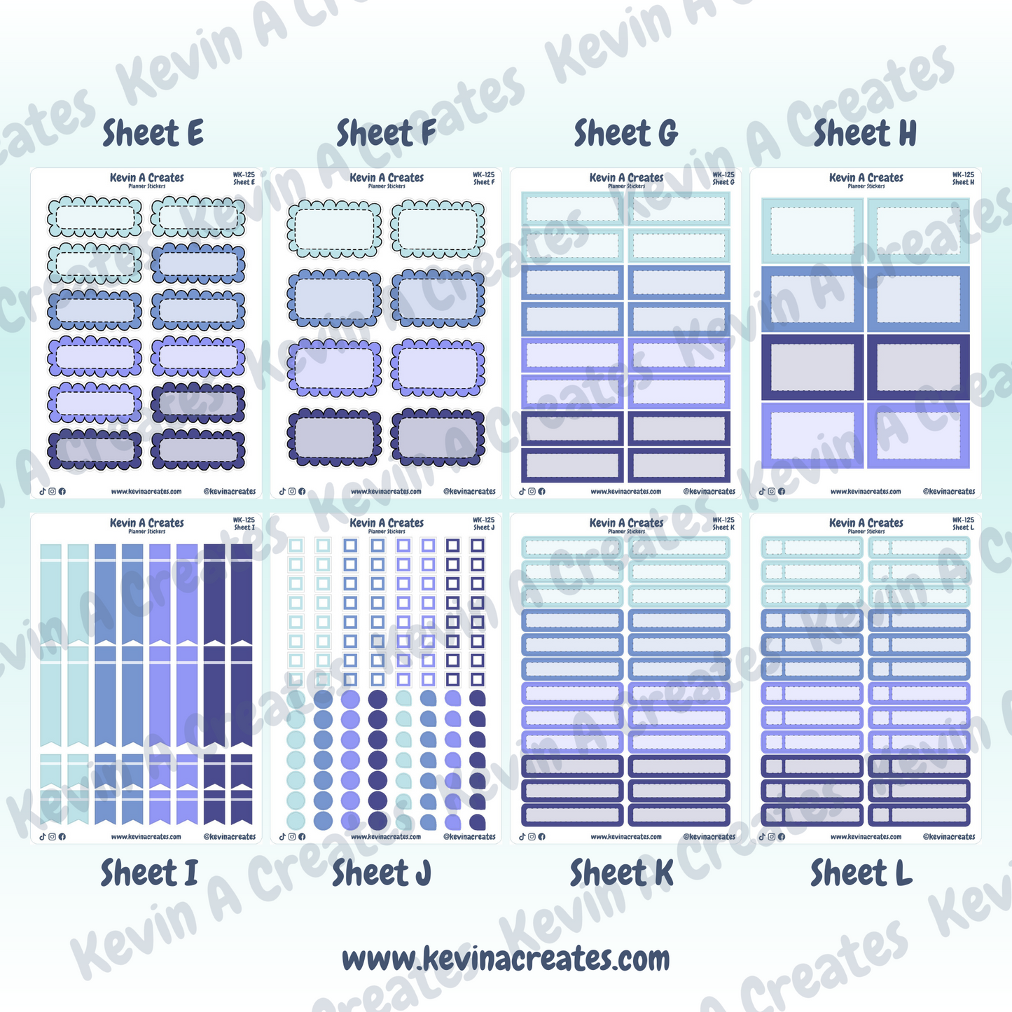WK-125, Weekly Planner Stickers, Vertical Layout