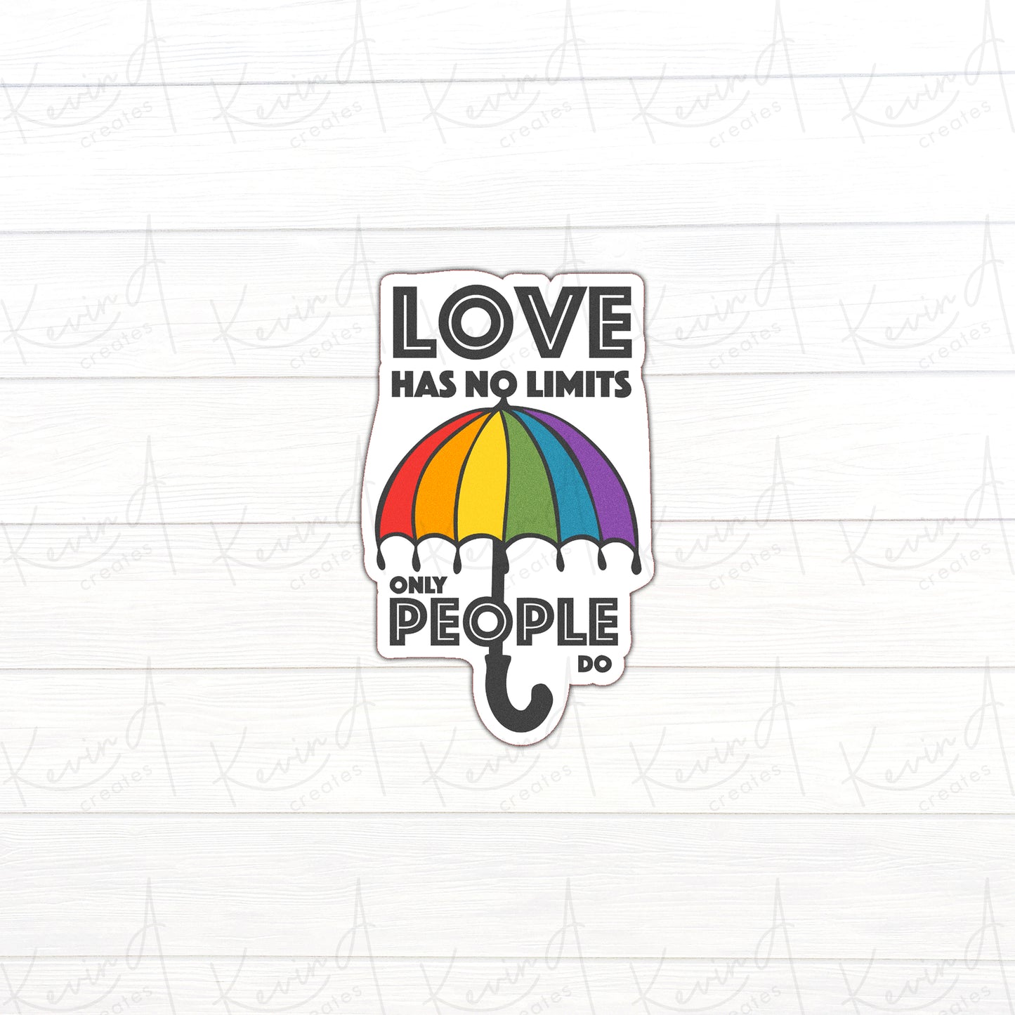 DC-010, "Love Has No Limits" Pride Die Cut Stickers