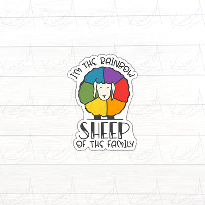 DC-015, "I'm The Rainbow Sheep" Pride Die Cut Stickers
