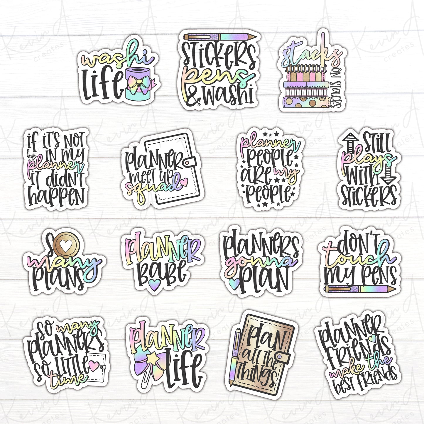 DC-064, "The Planner Life" Die Cut Sticker Pack