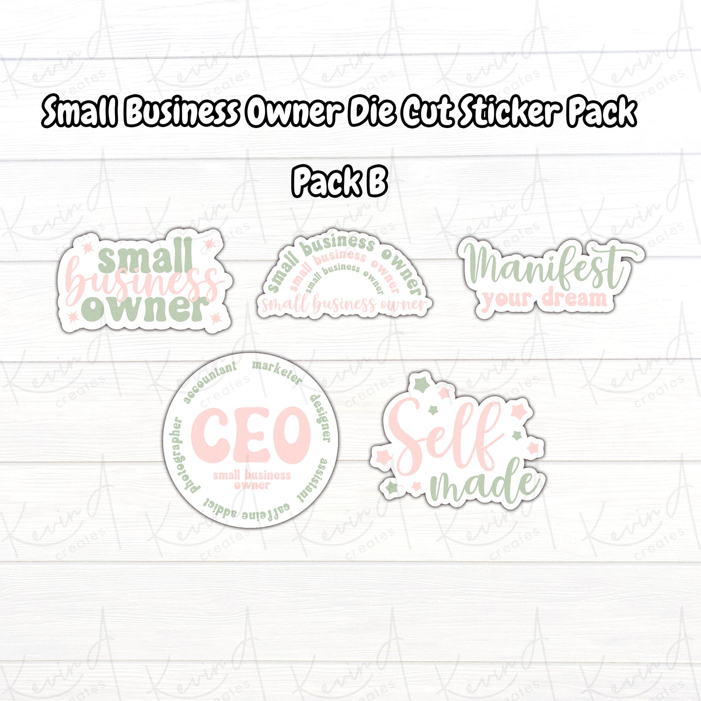 DC-065, "Small Business Owner" Die Cut Sticker Pack