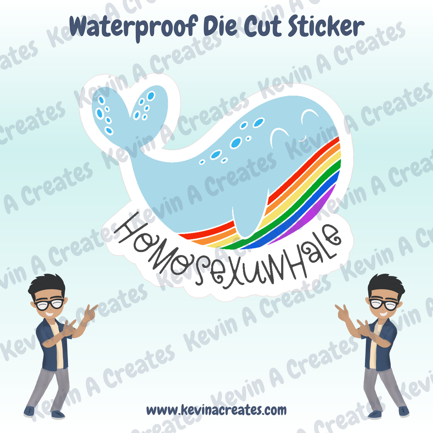 DC-082, HomosexuWHALE Die Cut Stickers