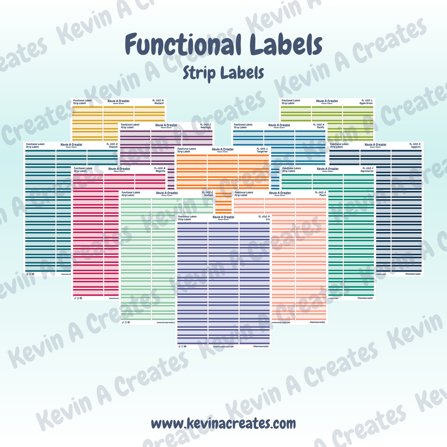FL-002, Strip Labels, Functional Planner Stickers