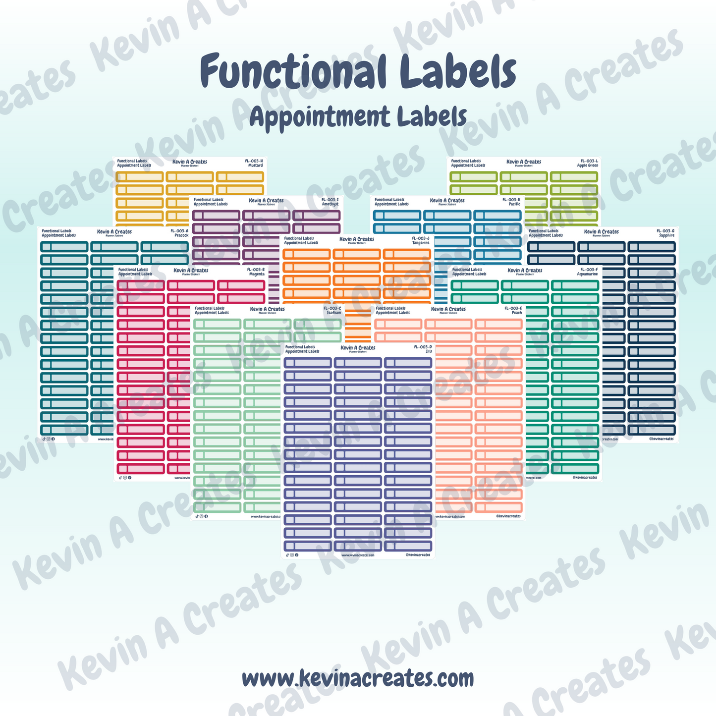 FL-003, Appointment Labels, Functional Planner Stickers