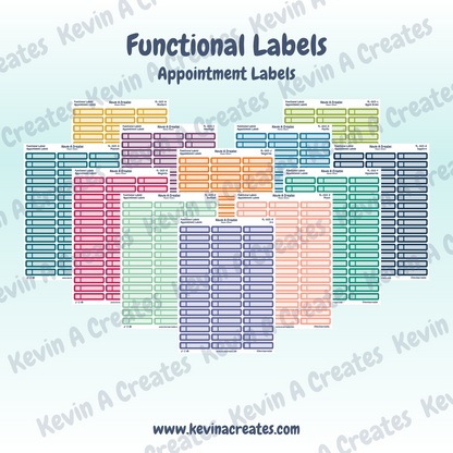 FL-003, Appointment Labels, Functional Planner Stickers
